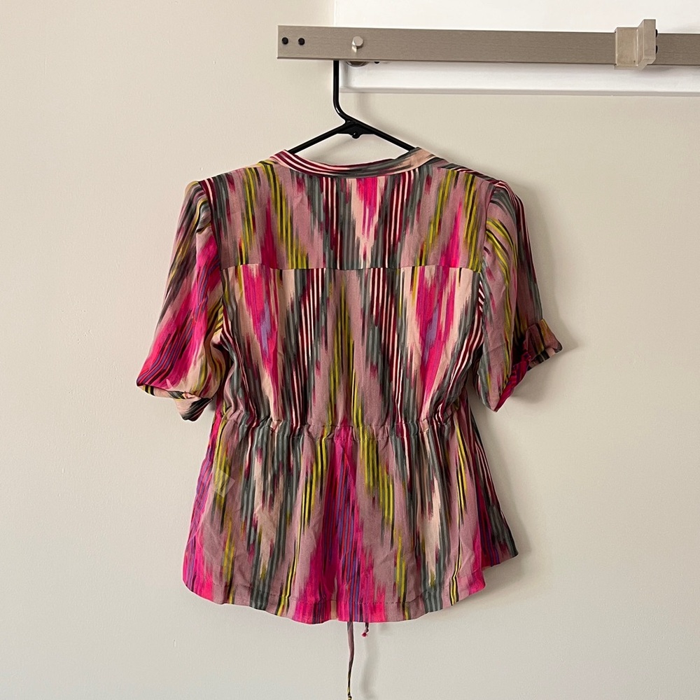 Nanette Lepore Sheer Multicolored Button-Down In … - image 2